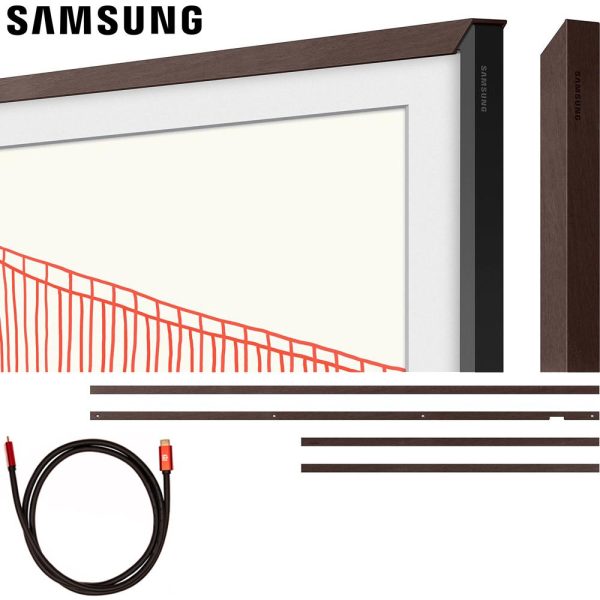 Samsung 55  The Frame Customizable Bezel, Modern Brown w  HDMI Cable Bundle Cheap