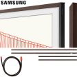 Samsung 65  The Frame Customizable Bezel, Modern Brown w  HDMI Cable Bundle For Cheap