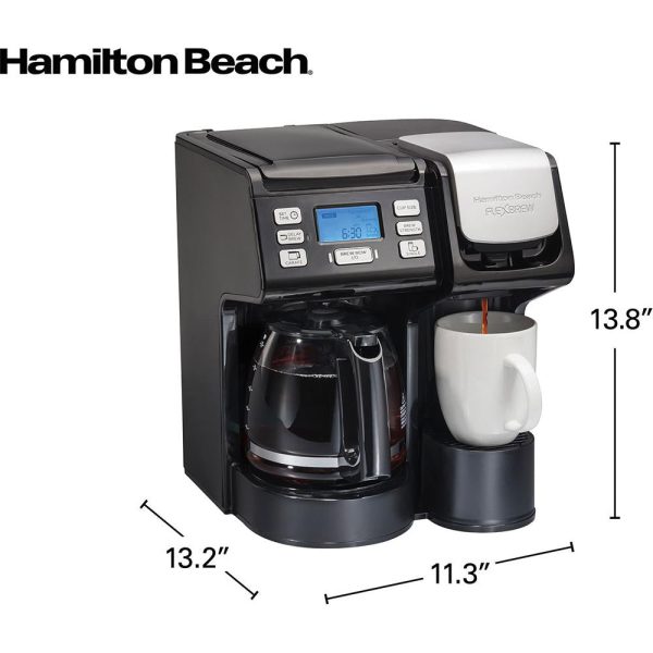 Hamilton Beach FlexBrew Trio 3-way Coffee Maker, K-Cup Ground Compatible (Black) Refurbished Online now