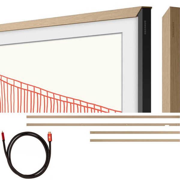 Samsung 43  The Frame Customizable Bezel, Modern Teak w  HDMI Cable Bundle For Cheap