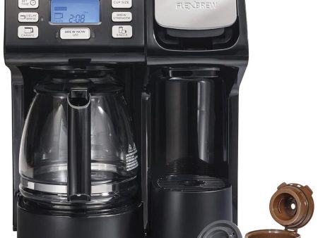 Hamilton Beach FlexBrew Trio 3-way Coffee Maker, K-Cup Ground Compatible (Black) Refurbished Online now