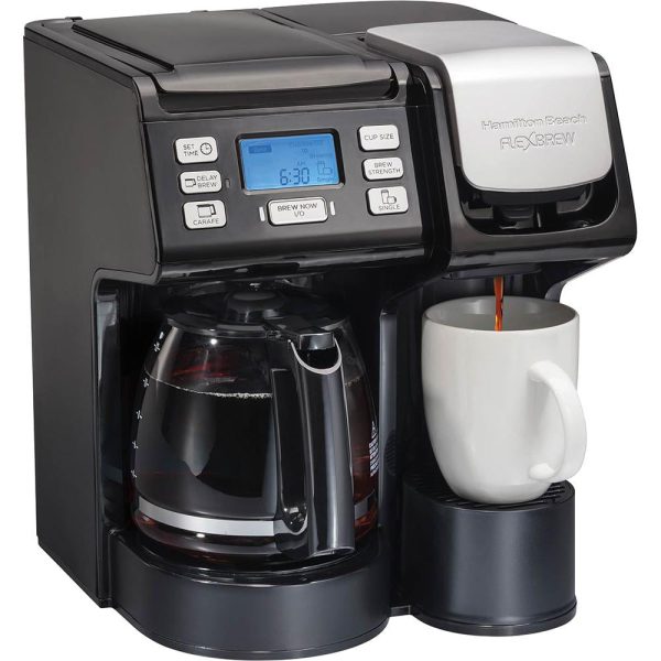 Hamilton Beach FlexBrew Trio 3-way Coffee Maker, K-Cup Ground Compatible (Black) Refurbished Online now