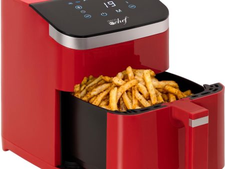 Deco Chef 5.8QT Air Fryer, Digital Touch Controls, 8 Smart Cooking Programs, Recipes, Red Discount