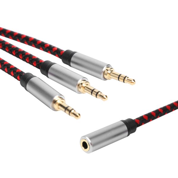 30cm 3.5mm Female to 3 3.5mm Male Jack Audio Splitter Cable Aux Cord Supply