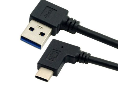 USB Type C Male Connector to 90 Degree Left Angled USB 3.0 Male Data Cable Online