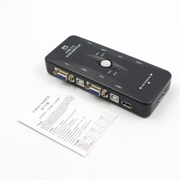 4-Port USB 2.0 KVM Switch Mouse Keyboard VGA Video Monitor 250MHz 1920x1440 on Sale