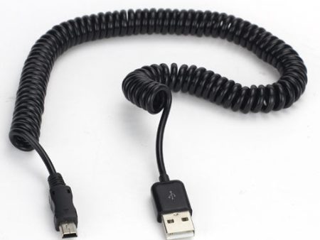 Flexible Coiled USB 2.0 Male to Mini USB 5 Pin Data Sync Charger Cable Cheap