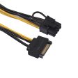 20cm SATA Power Cable Single 15pin SATA to 8pin(6+2) PCI-E Adapter Cable Supply