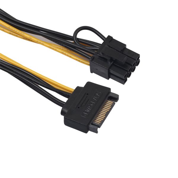 20cm SATA Power Cable Single 15pin SATA to 8pin(6+2) PCI-E Adapter Cable Supply