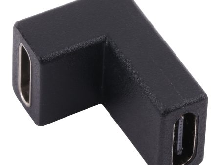 Type-C Female to Type-C Female Right Angle Charging Adapter Converter Supply