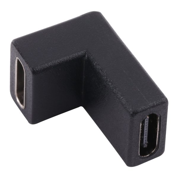 Type-C Female to Type-C Female Right Angle Charging Adapter Converter Supply