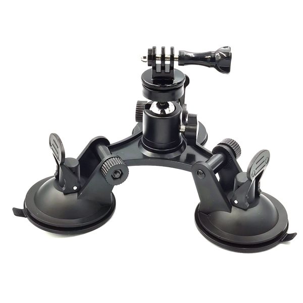 Triple Suction Cup Mount with 1 4 Threaded Head 360 Degree Tripod Ball Head on Sale