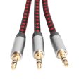 30cm 3.5mm Female to 3 3.5mm Male Jack Audio Splitter Cable Aux Cord Supply