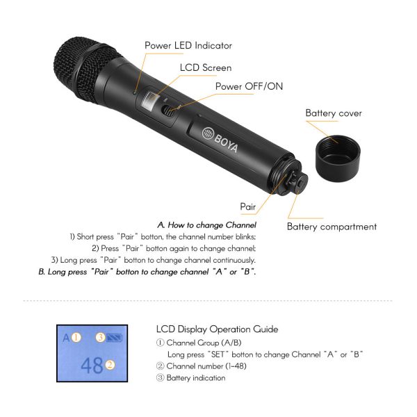 BOYA BY-WHM8 Pro 48-channel UHF Wireless Handheld Microphone Sale