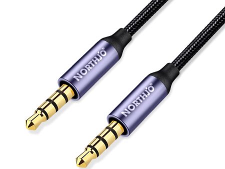 NORTHJO 1m Audio Cable 4 Pole 3.5mm Male to Male Stereo Aux Cord Hot on Sale