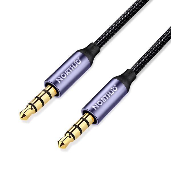 NORTHJO 1m Audio Cable 4 Pole 3.5mm Male to Male Stereo Aux Cord Hot on Sale