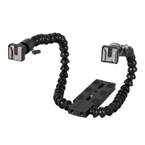 SLR Camera Dual Fill Light Holder Stand Multifunction Hot Shoe Base Bracket on Sale