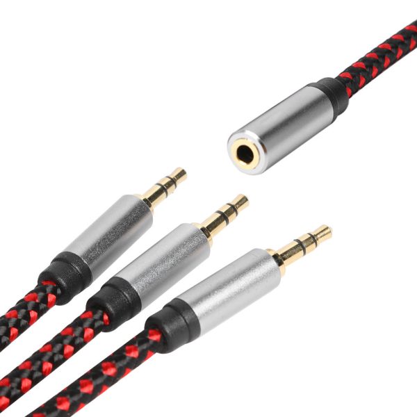 30cm 3.5mm Female to 3 3.5mm Male Jack Audio Splitter Cable Aux Cord Supply