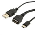 USB 3.1 Type-C to USB 2.0 Female OTG Data Cable with Extral Power - Black Online Sale