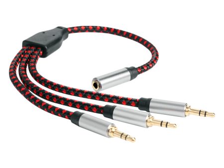 30cm 3.5mm Female to 3 3.5mm Male Jack Audio Splitter Cable Aux Cord Supply