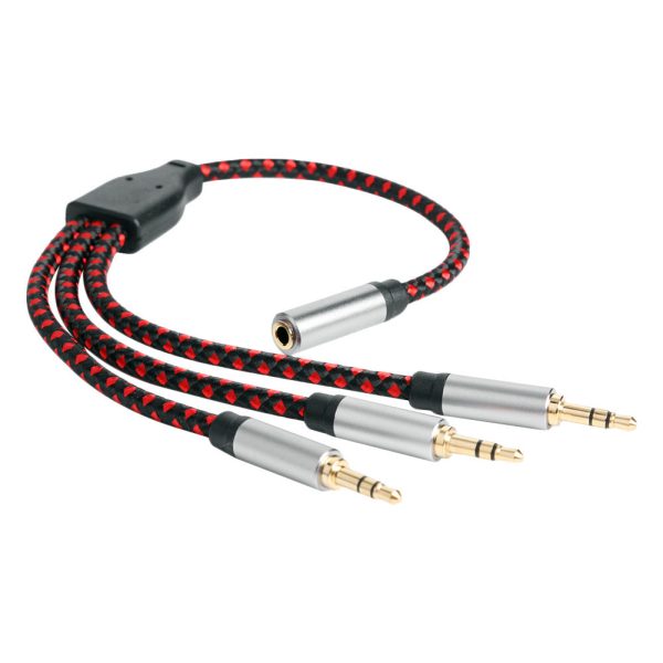 30cm 3.5mm Female to 3 3.5mm Male Jack Audio Splitter Cable Aux Cord Supply