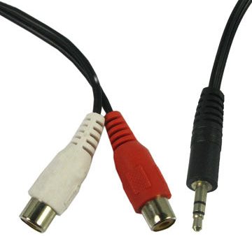 3.5mm male stereo jack to 2 Female RCA plugs cable Discount