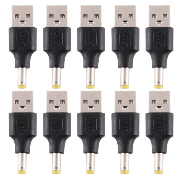 10Pcs 4.8 x 1.7mm Male To USB 2.0 Male Adapter DC Power Plug Online now