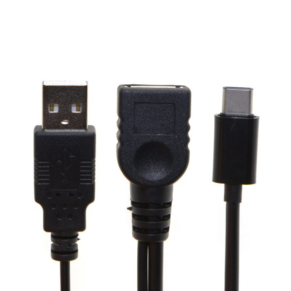 USB 3.1 Type-C to USB 2.0 Female OTG Data Cable with Extral Power - Black Online Sale