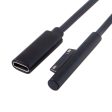 DC 15V Type-C USB-C Female to Surface Pro3 Pro4 Pro5 Pro6 Book Pro Charge Cable Hot on Sale