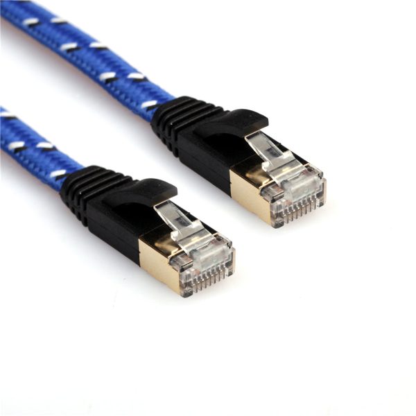 1M Woven Pattern CAT-7 10 Gigabit Ethernet Flat Patch Cable Online Hot Sale