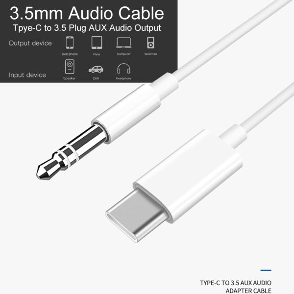 Type C to 3.5mm Audio Aux Jack Adapter Cable for Huawei Xiaomi For Sale