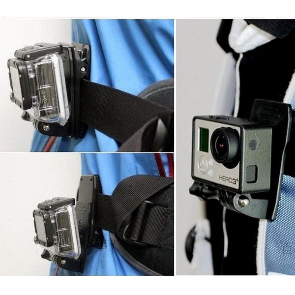 360 Degree Rotary Backpack Strap Quick Release Clamp Mount for Gopro 3+ 3 2 Hot on Sale