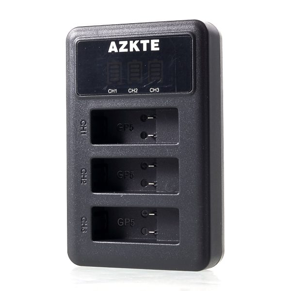 AZKTE AT850 [LCD Display] 3-slot Battery Charger for GoPro Hero 5 6 7 Fashion