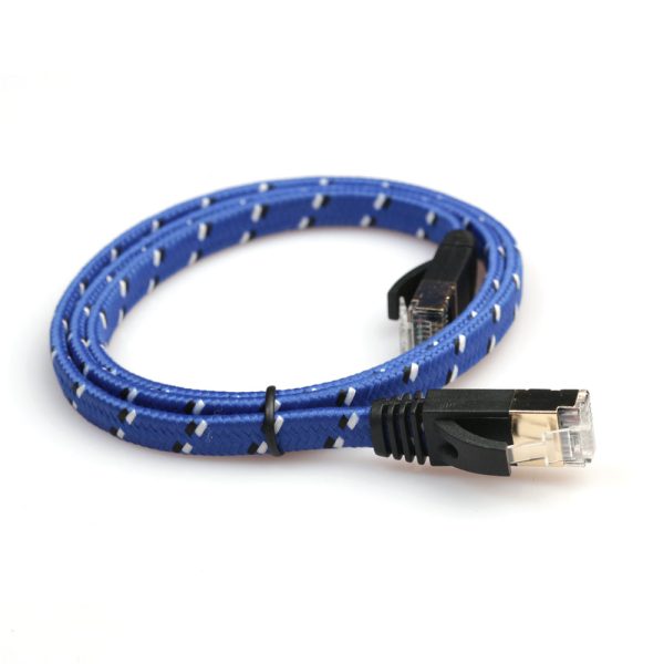 1M Woven Pattern CAT-7 10 Gigabit Ethernet Flat Patch Cable Online Hot Sale