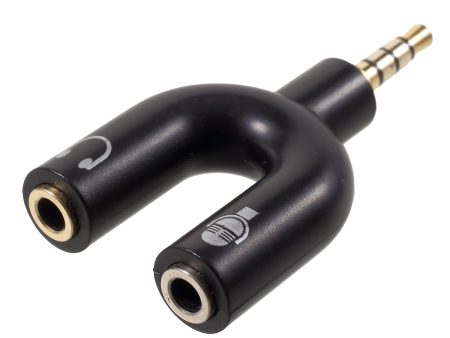 U Shape 3.5mm Stereo Audio Male to 2 Female Headphone Mic Splitter Adapter Discount