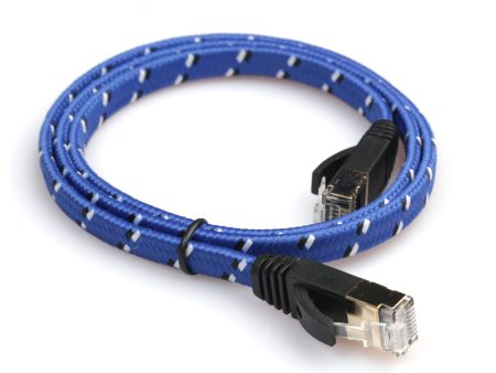 1M Woven Pattern CAT-7 10 Gigabit Ethernet Flat Patch Cable Online Hot Sale