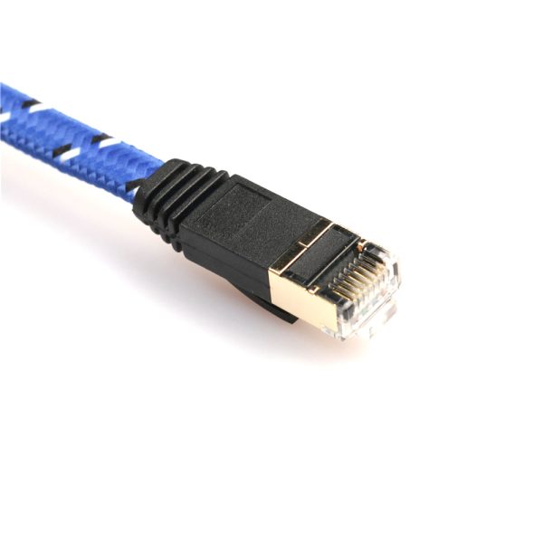 1M Woven Pattern CAT-7 10 Gigabit Ethernet Flat Patch Cable Online Hot Sale