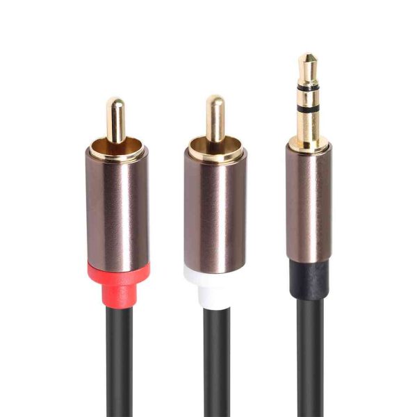 3.5mm Male to 2RCA Male Audio Cable 2 Meters For Discount