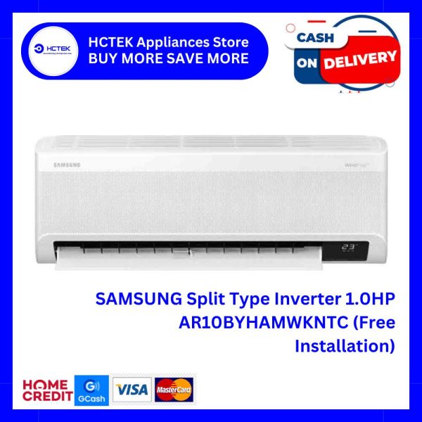 SAMSUNG Split Type Inverter 1.0HP AR10BYHAMWKNTC (Free Installation) on Sale