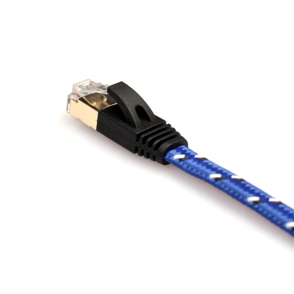 1.8M Woven Pattern CAT-7 10 Gigabit Ethernet Flat Patch Cable Supply