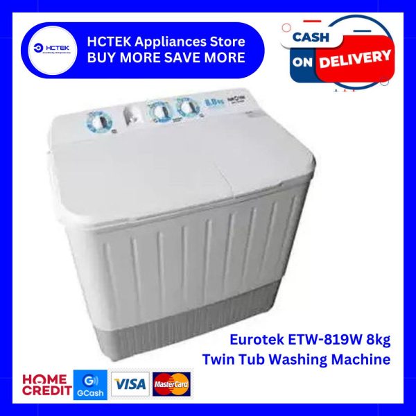 Eurotek ETW-819W 8kg Twin Tub Washing Machine Online Hot Sale