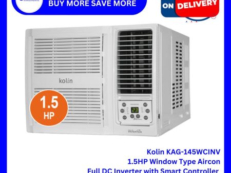 Kolin KAG-145WCINV 1.5HP Window Type Aircon Full DC Inverter with Smart Controller Discount