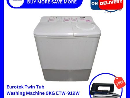 Eurotek Twin Tub Washing Machine 9KG ETW-919W Fashion