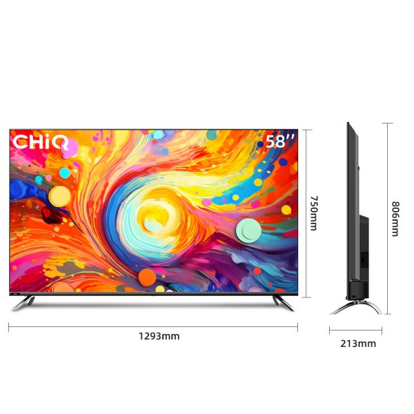 CHiQ 58 Inch Smart TV, 4K UHD Android TV , LED TV, Metallic Frameless, with Free Wall-Bracket Sale