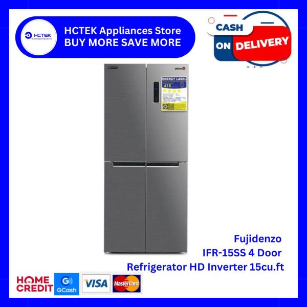 Fujidenzo IFR-15SS 4Door Refrigerator HD Inverter 15cu. ft. Hot on Sale