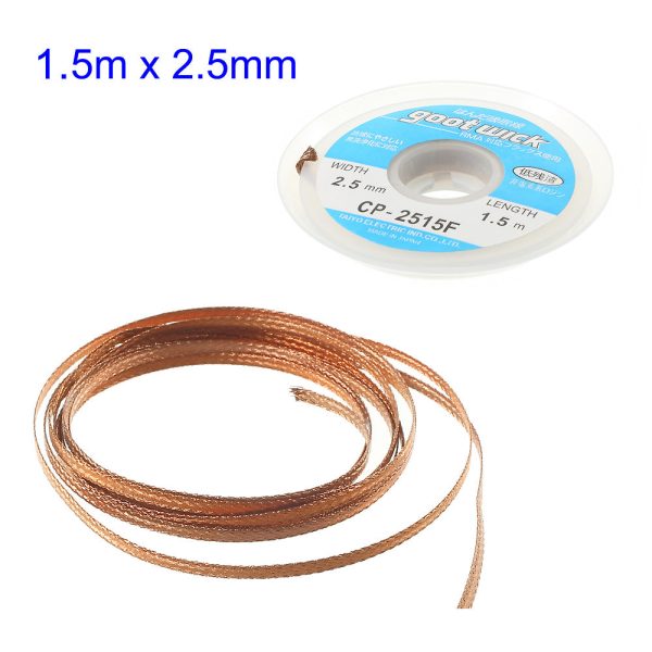 GOOT Wick 2.5mmx1.5m Desoldering Remover Braid Cable CP-2515F For Cheap