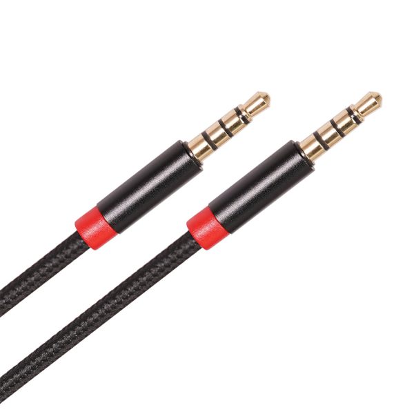 1M 3.5 mm Male to Male 4-Conductor Auxiliary Stereo Aux Cable Sale