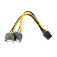 Dual Two SATA 15 Pin Male to PCI-e 6 Pin Female Video Card Power Cable Discount