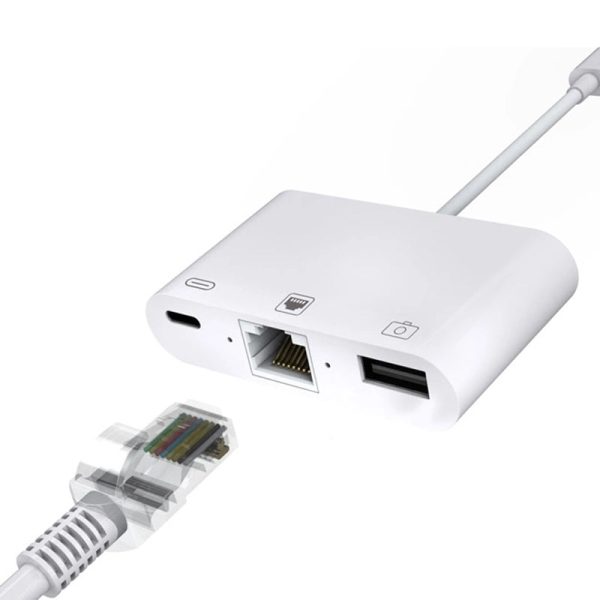 Type-C to RJ45 + USB + Type-C OTG Adapter Cable Online