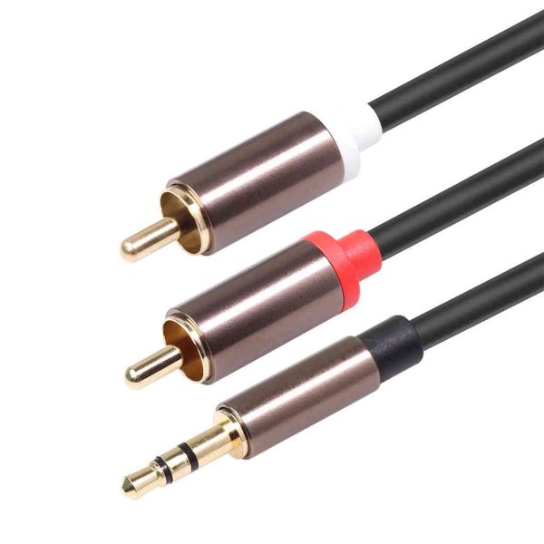 3.5mm Male to 2RCA Male Audio Cable 2 Meters For Discount